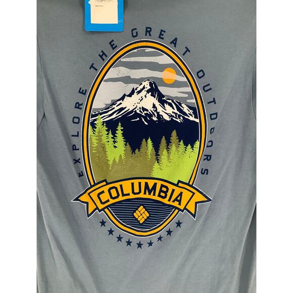 Columbia Men's Small Gray CSC Basic Logo Short Sleeve Graphic T Shirt K22-29 - Picture 4 of 6